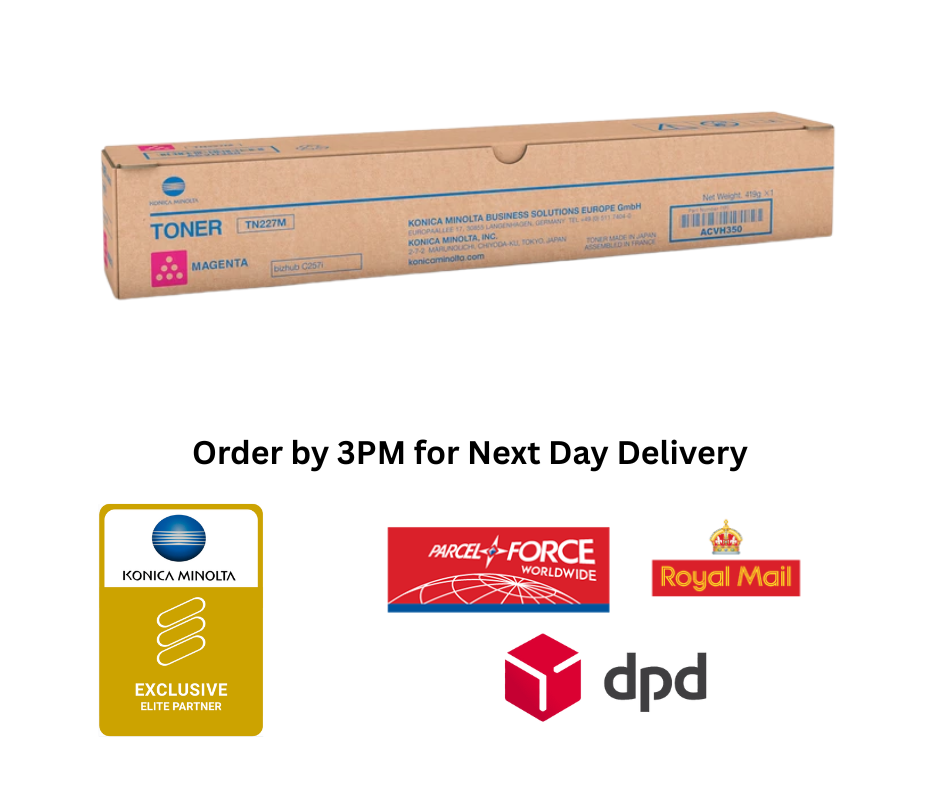 Konica Minolta TN-227M Magenta Cartridge (24,000 Pages) for bizhub C257i - ACVH350