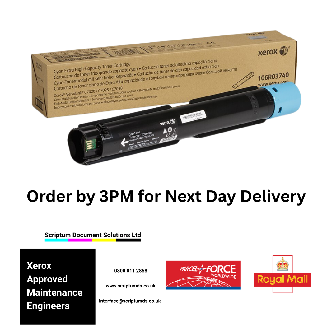 Xerox High Capacity Cyan Toner Cartridge (9,800 Pages) 106R03744 for VersaLink C7020 C7025 C7030