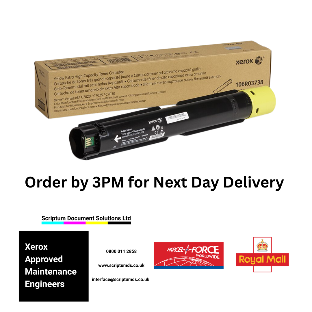 Xerox High Capacity Yellow Toner Cartridge (9,800 Pages) 106R03742 for VersaLink C7020 C7025 C7030