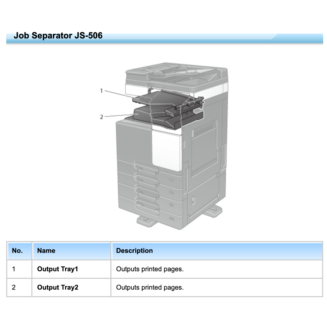 Konica Minolta JS-506 Job separator - A2YVWY2