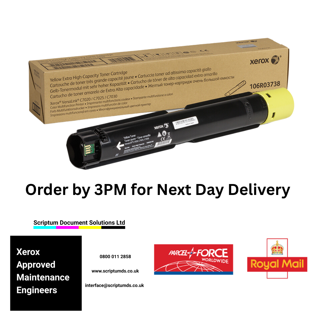 Xerox Extra High Capacity Yellow Toner Cartridge (16,500 Pages) 106R03738 for VersaLink C7020/C7025/C7030