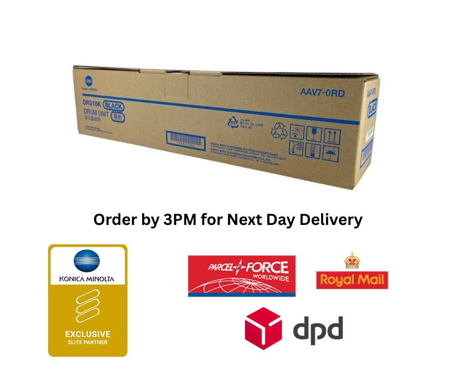Genuine Konica Black Drum Cartridge (170,000 Pages) DR-316K for Bizhub C251i, C301i, C361i - AAV70RD