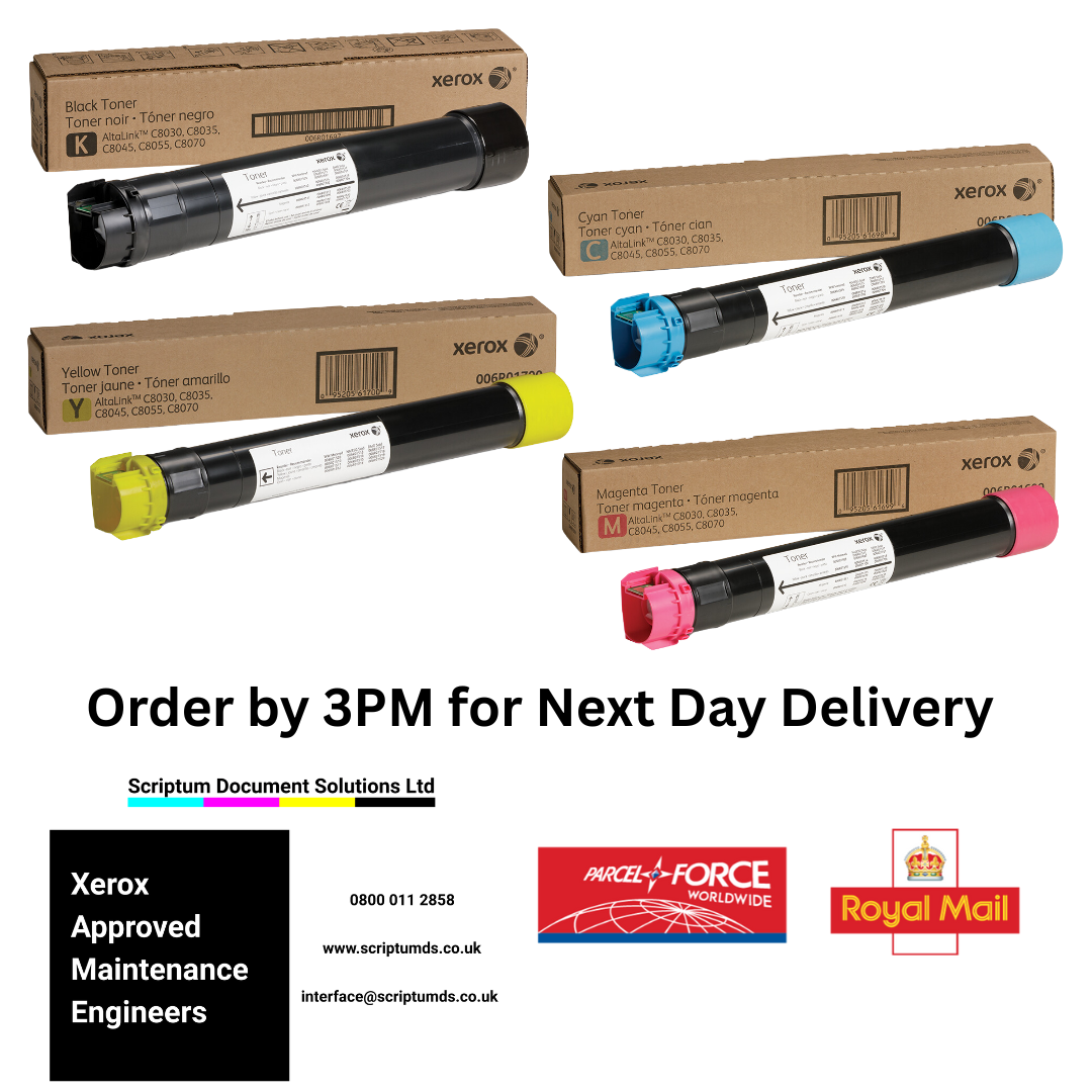 Xerox CMYK Toner Set for AltaLink C8030/C8035/C8045/C8055/C8070 (006R01697, 006R01698, 006R01699, 006R01700)