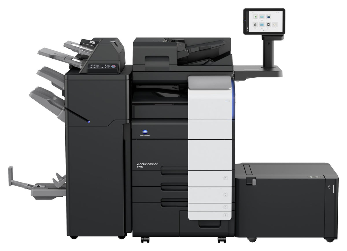 Konica Minolta AccurioPrint C751i Flux with booklet finisher, post inserter and large-capacity tray