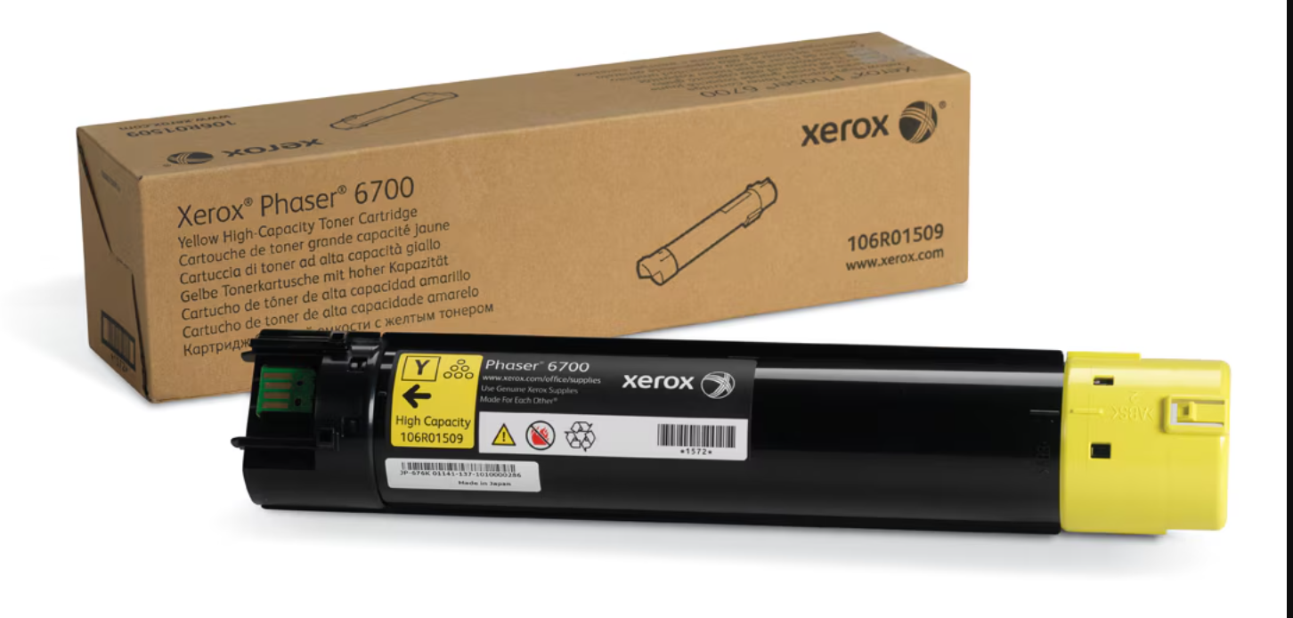 Xerox Genuine Phaser 6700 Yellow High Capacity Toner Cartridge (12,000 pages) - 106R01509