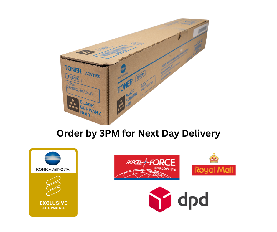Konica Minolta Black Toner Cartridge TN626K (28,000 Pages) for bizhub C451i, C551i, C651i - ACV1150