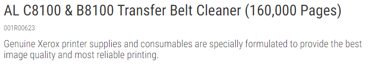 Xerox AltaLink Transfer Belt Cleaner - 001R00623 fits C8130 C8135 C8145 C8155 C8170 B8145 B8155 B8170