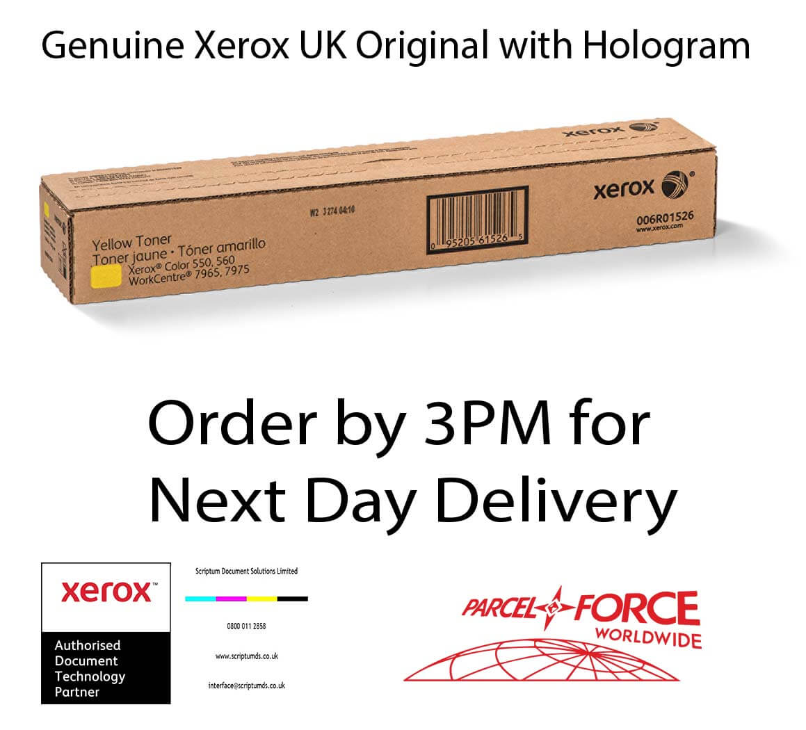 Xerox Yellow Toner Cartridge (32,000 Pages) 006R01526 for Color 550 / 560 / 570