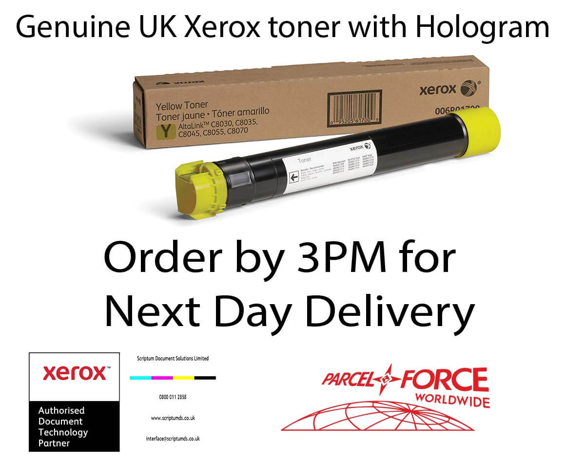Genuine Xerox Yellow Toner Cartridge (15,000 Pages) 006R01700 for AltaLink C8030/C8035/C8045/C8055/C8070