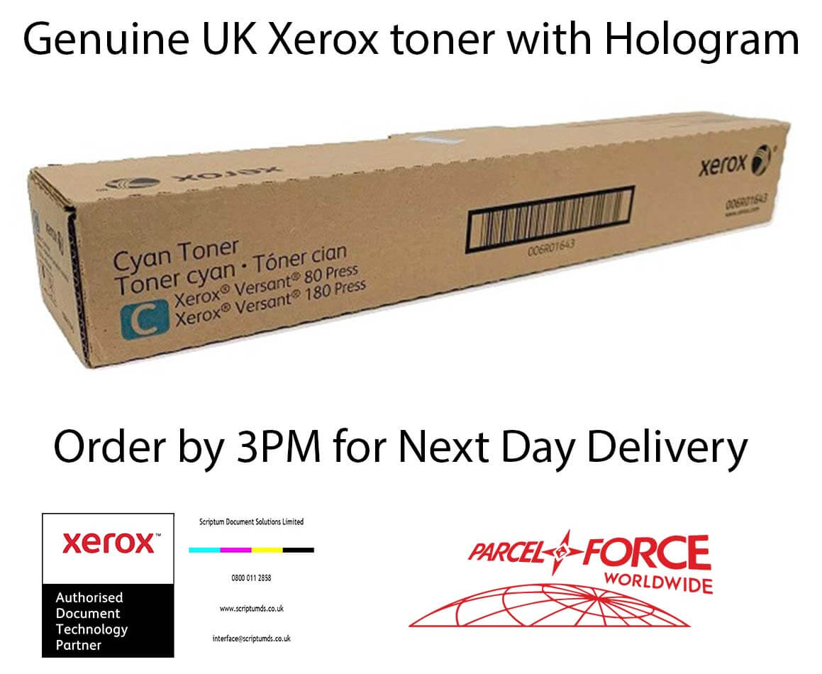 Xerox Cyan Toner Cartridge 006R01643 for Versant 80 / 180 / 280