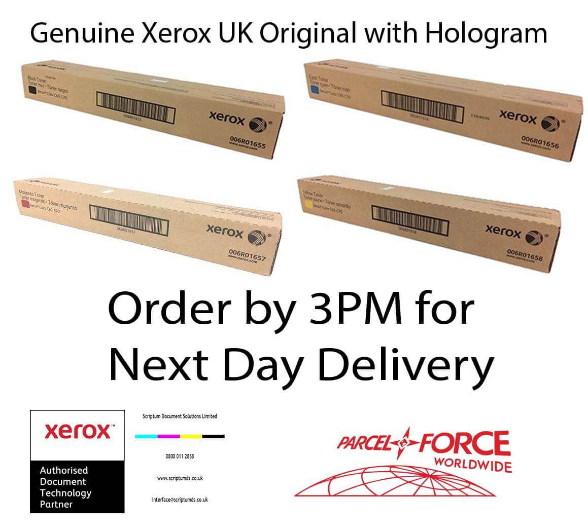 Xerox CMYK Toner Set for Color C60/C70 - 006R01655, 006R01656, 006R01657, 006R01658