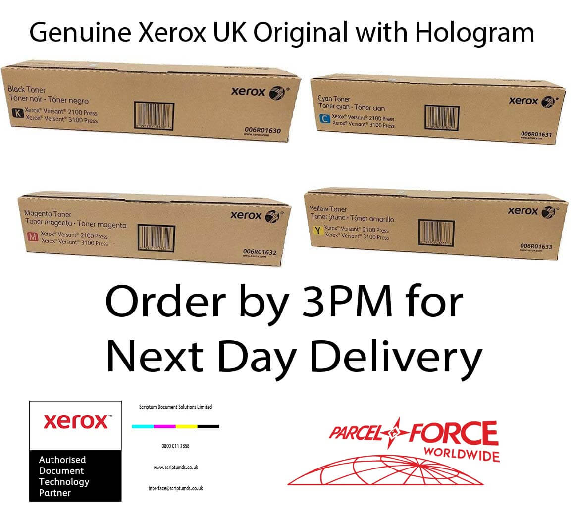 Xerox CMYK Toners - Versant 2100 3100 4100 - 006R01630, 006R01631, 006R01632, 006R01633