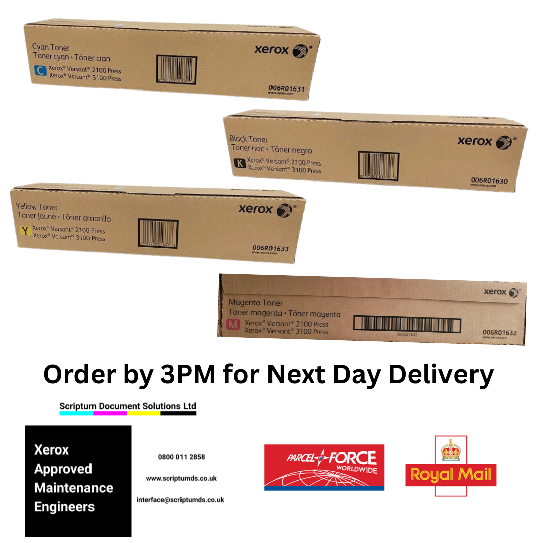 Xerox CMYK Toners - Versant 2100 3100 4100 - 006R01630, 006R01631, 006R01632, 006R01633