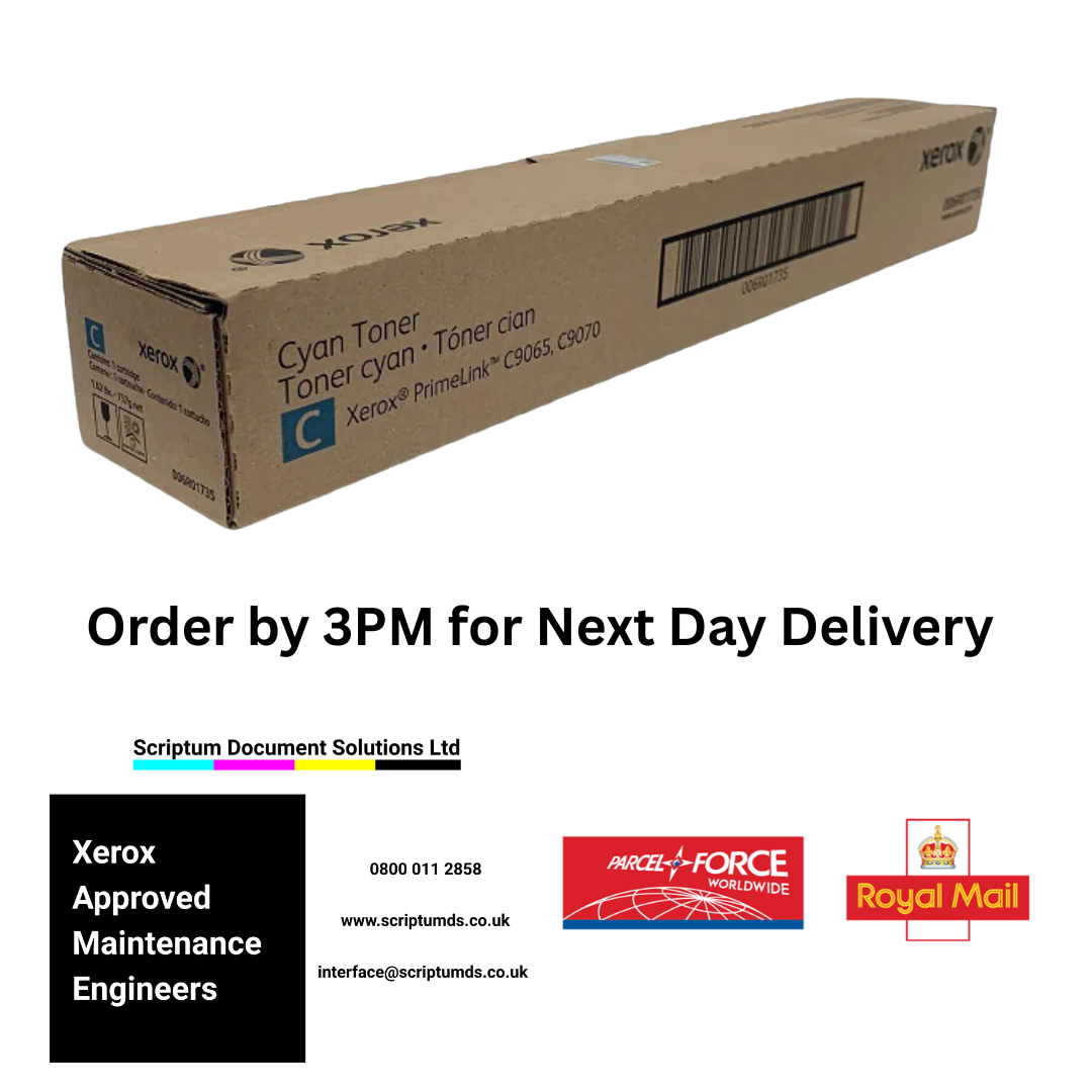 Xerox Cyan Toner Cartridge (34,000 Pages) 006R01735 for PrimeLink C9065 / C9070