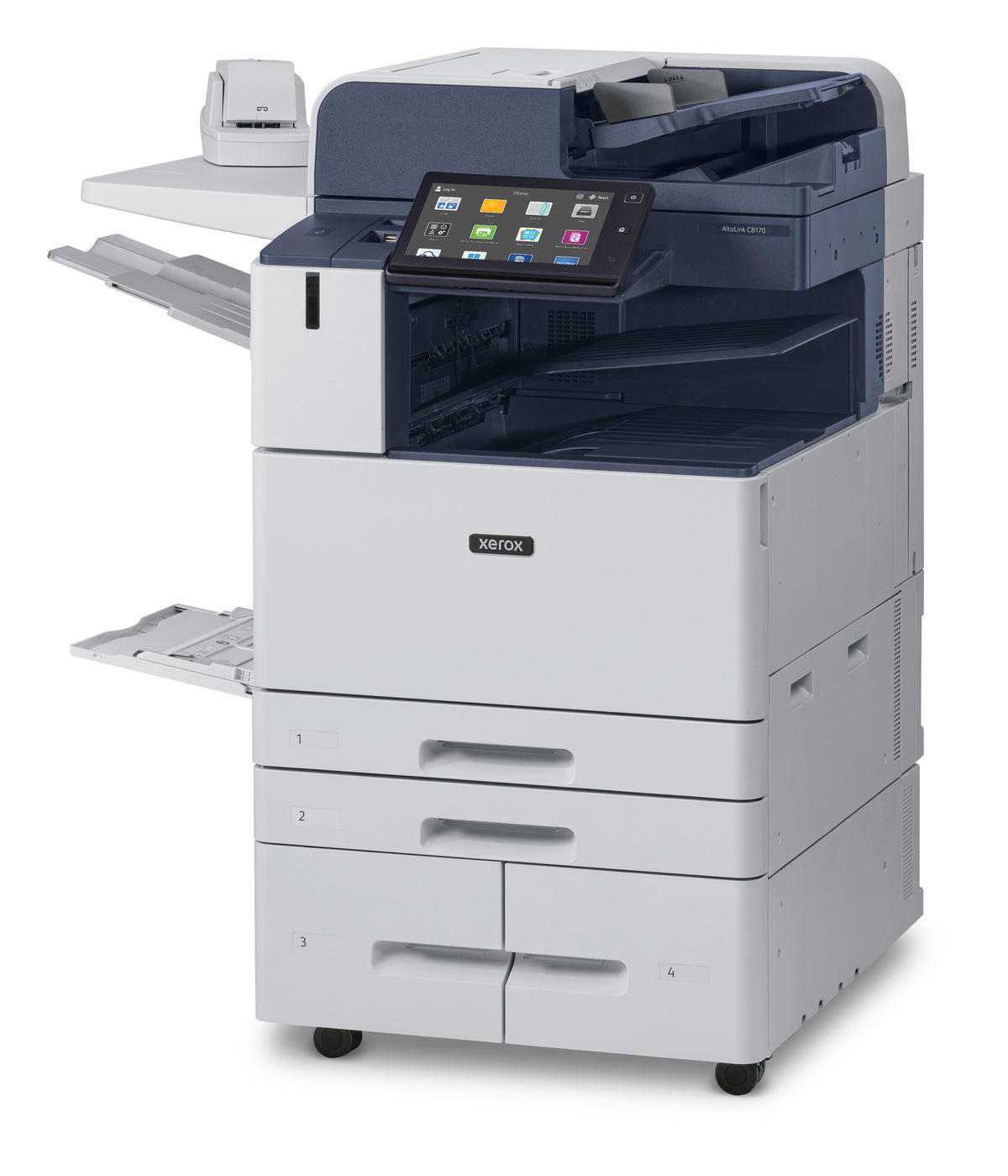 Pre-owned Xerox AltaLink C81XX A3 colour MFP with two large A4 high-capacity drawers – left view