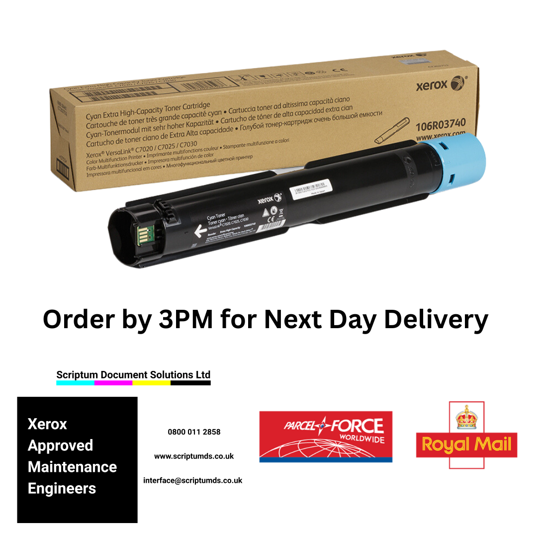 Xerox Extra High Capacity Cyan Toner Cartridge (16,500 Pages) 106R03740 for VersaLink C7020 C7025 C7030