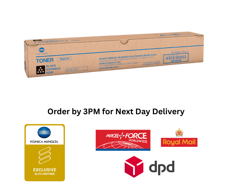 Konica Minolta TN227K Black Toner Cartridge (24,000 Pages) for bizhub C257i - ACVH150