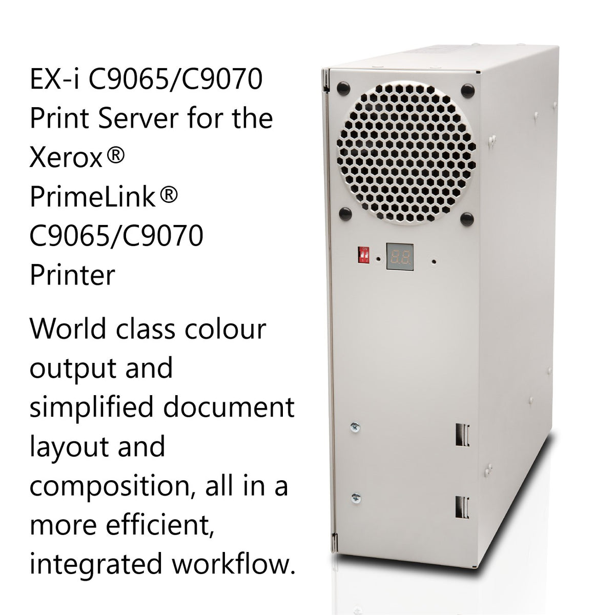 Pre-owned Xerox PrimeLink C9065 – With Bustled Fiery Server & BR Booklet Maker