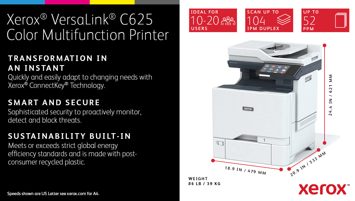 Xerox® VersaLink C625 Colour Multifunction Printer - C625V_DN