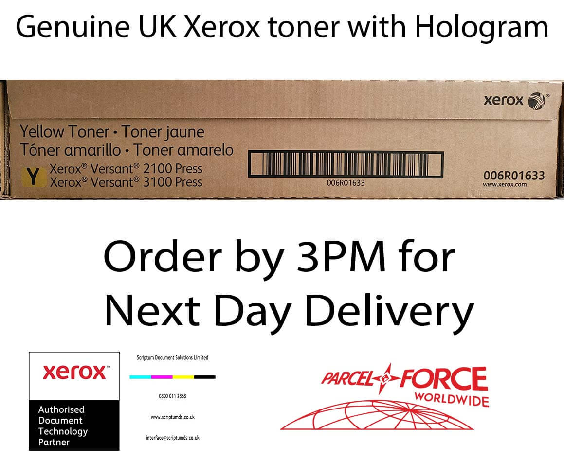 Xerox Yellow Toner Cartridge 006R01633 for Versant 2100 / 3100 / 4100