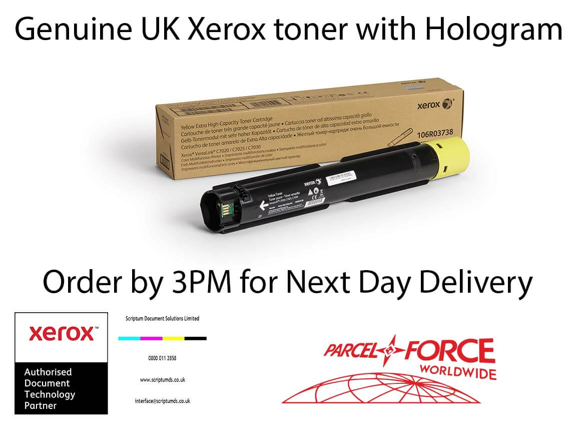 Xerox Extra High Capacity Yellow Toner Cartridge (16,500 Pages) 106R03738 for VersaLink C7020/C7025/C7030